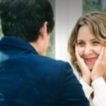 Two christian singles on a date look at each other