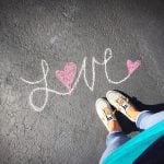 does he love me symbolized by the word love written on the street