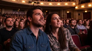 A couple enjoying a live show at the rialto theatre in Joliet,