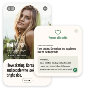 Example message and like professional dating profile